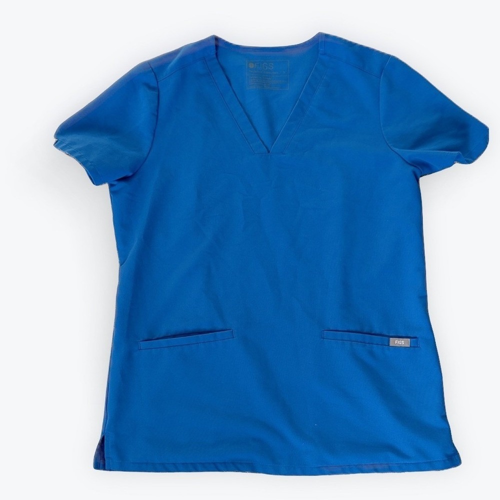 Figs Technical Collection Royal Blue V-Neck Scrub‎ Top FW1100 Womens Small